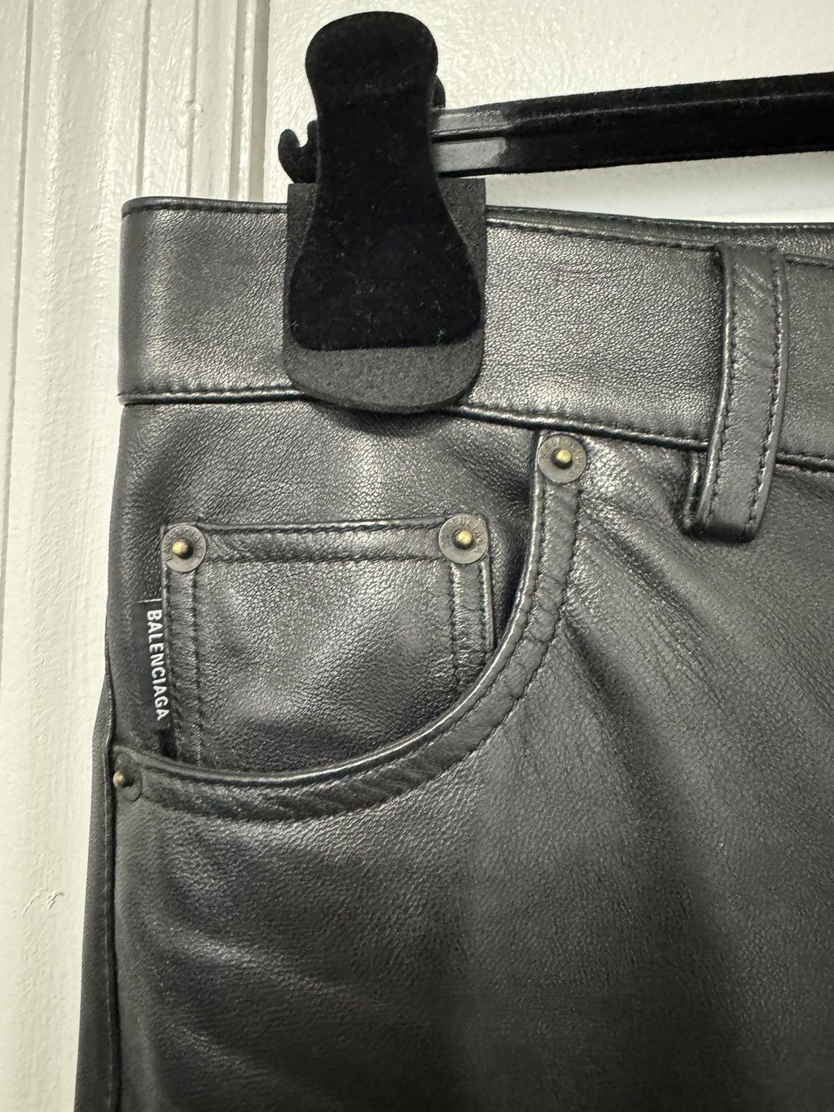 Balenciaga Balenciaga Silk Lined Leather Pants Size US 31 - 4 Thumbnail