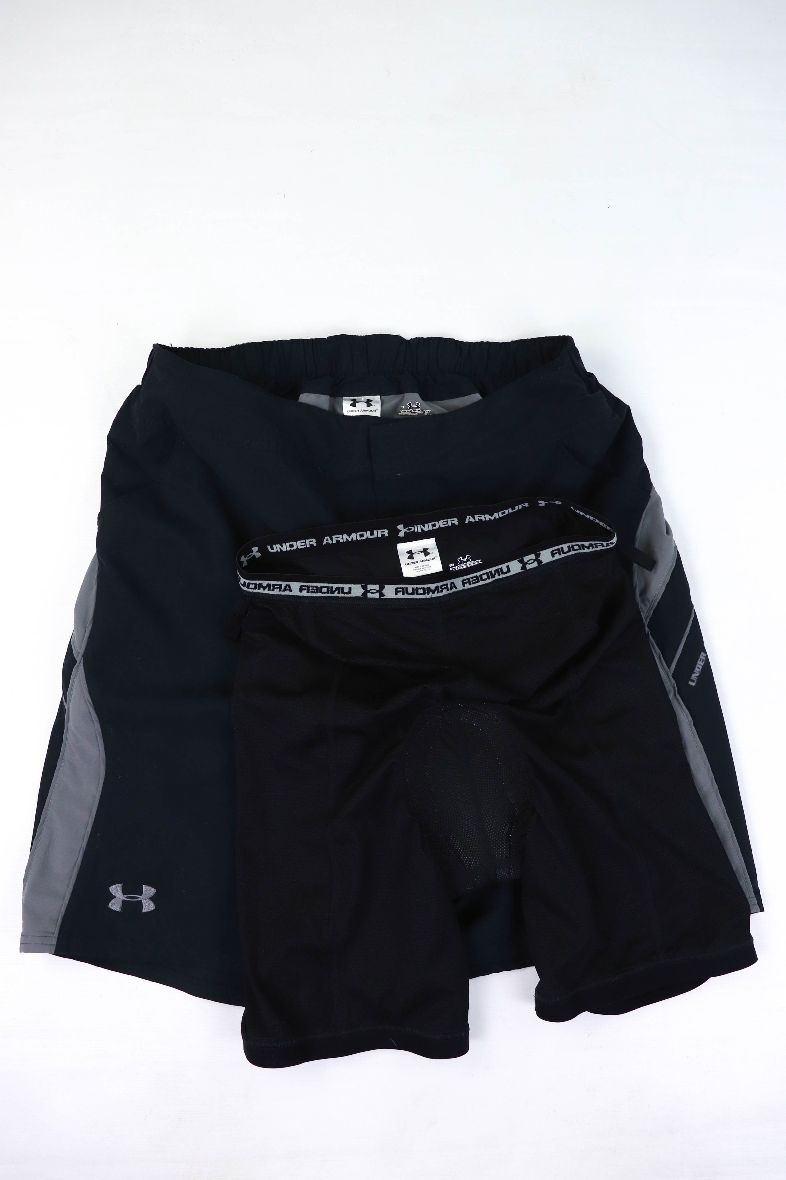 Under Armour 00s Vintage Under Armour 2in1 Transform Black Cycling Shorts Size US 34 / EU 50 - 3 Thumbnail