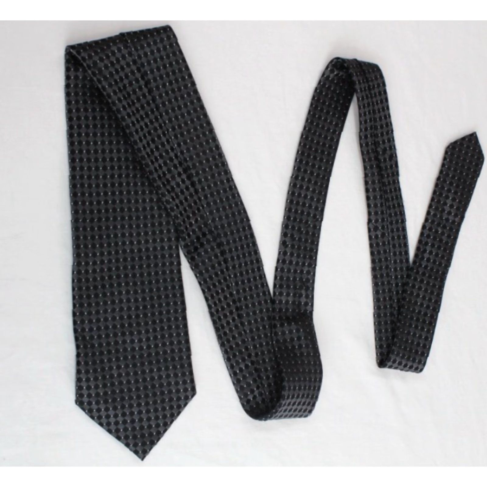 Vintage Donald J. Trump Silk Necktie Mens Black Silver Diamond Signature Collection Luxury Size ONE SIZE - 2 Thumbnail