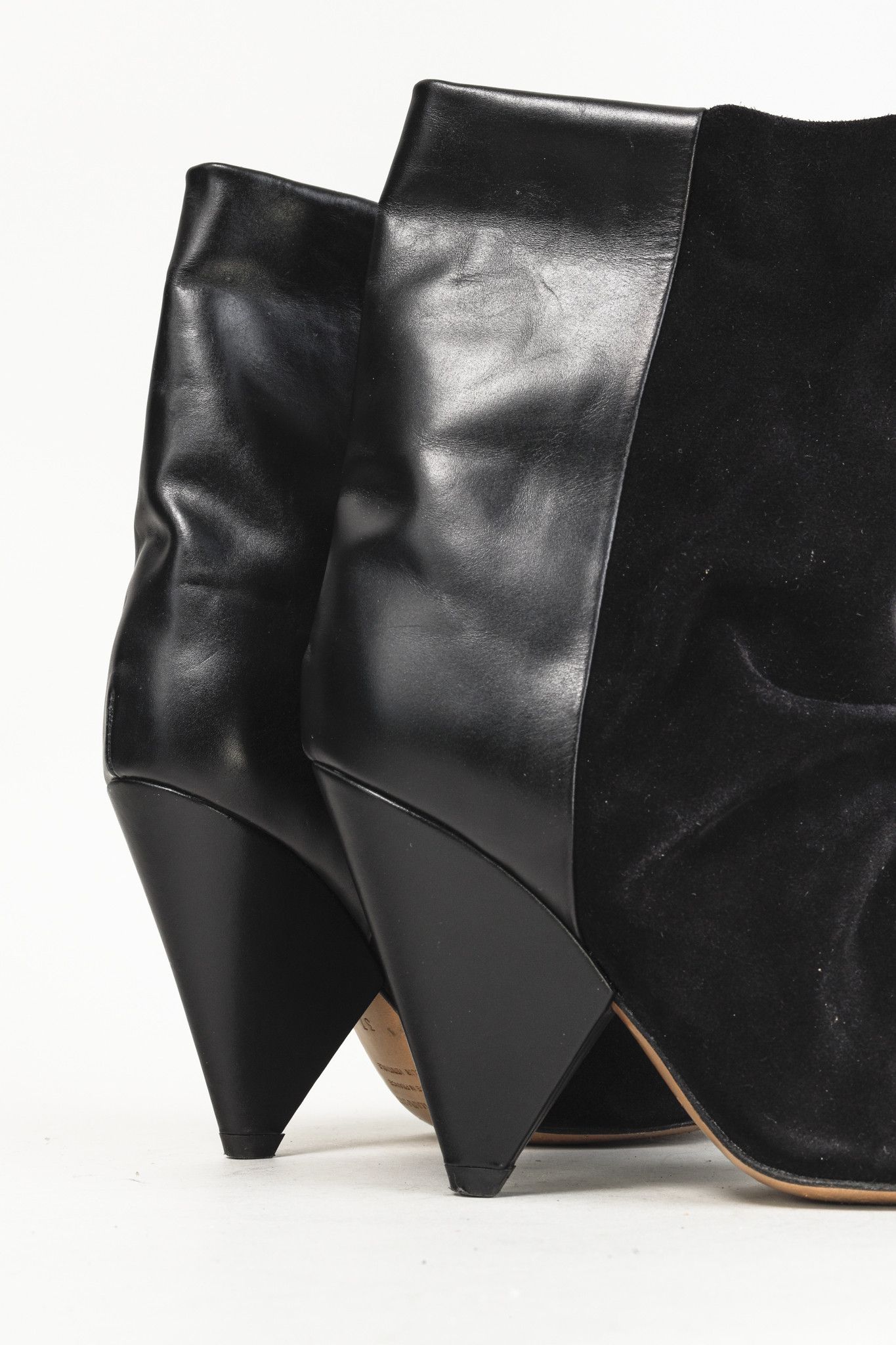Isabel Marant Luliana Leather Suede Sculpture Heel Boots Boots