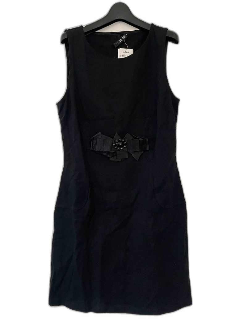 Chloe Liu Jo Black Dress with Bow Detail Size L / US 10 / IT 46 - 1 Thumbnail