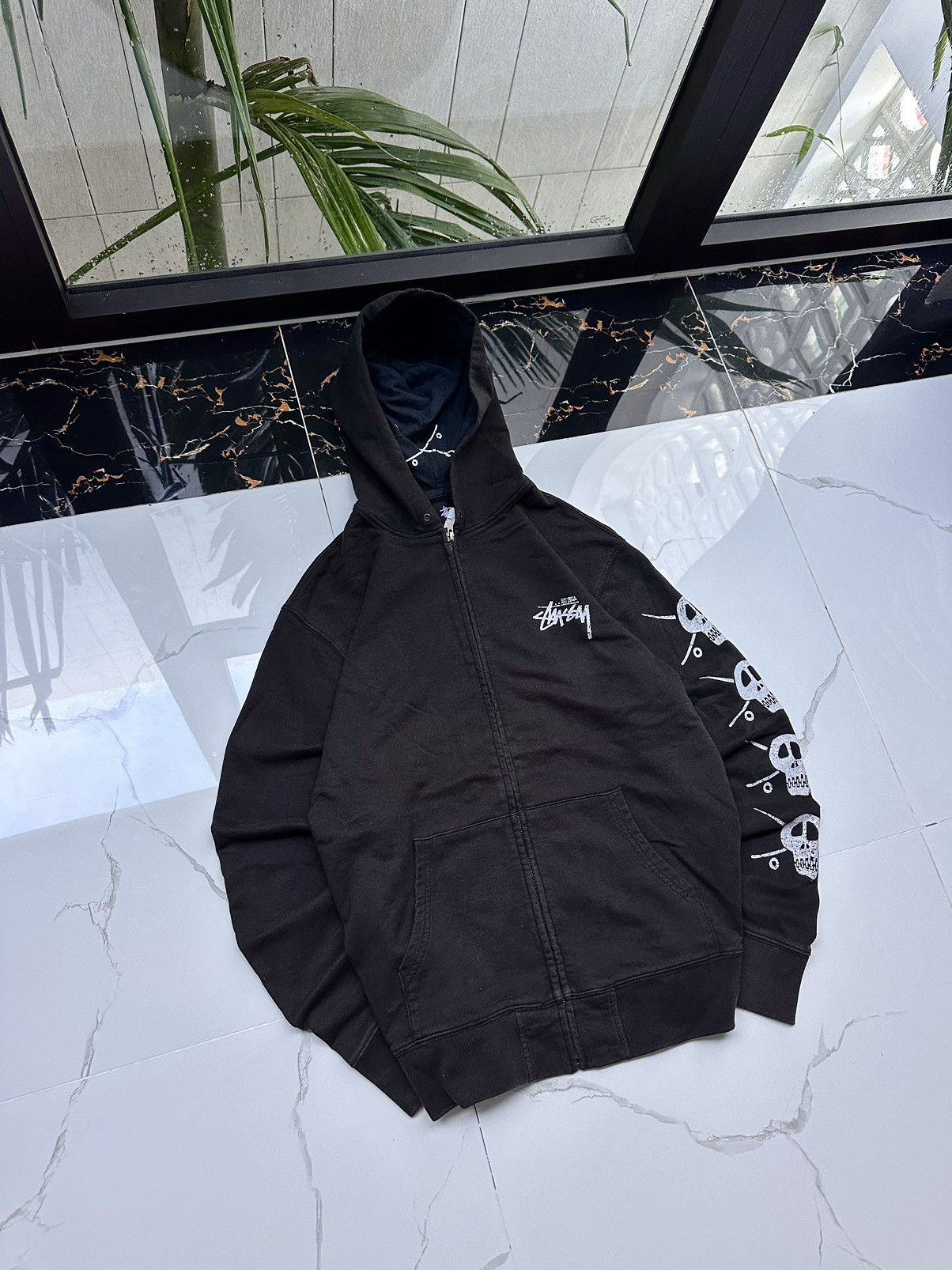 Stussy × Vintage RARE STUSSY RAT BIG LOGO STREETWEAR ZIP HOODIE Size US L / EU 52-54 / 3 - 2 Thumbnail