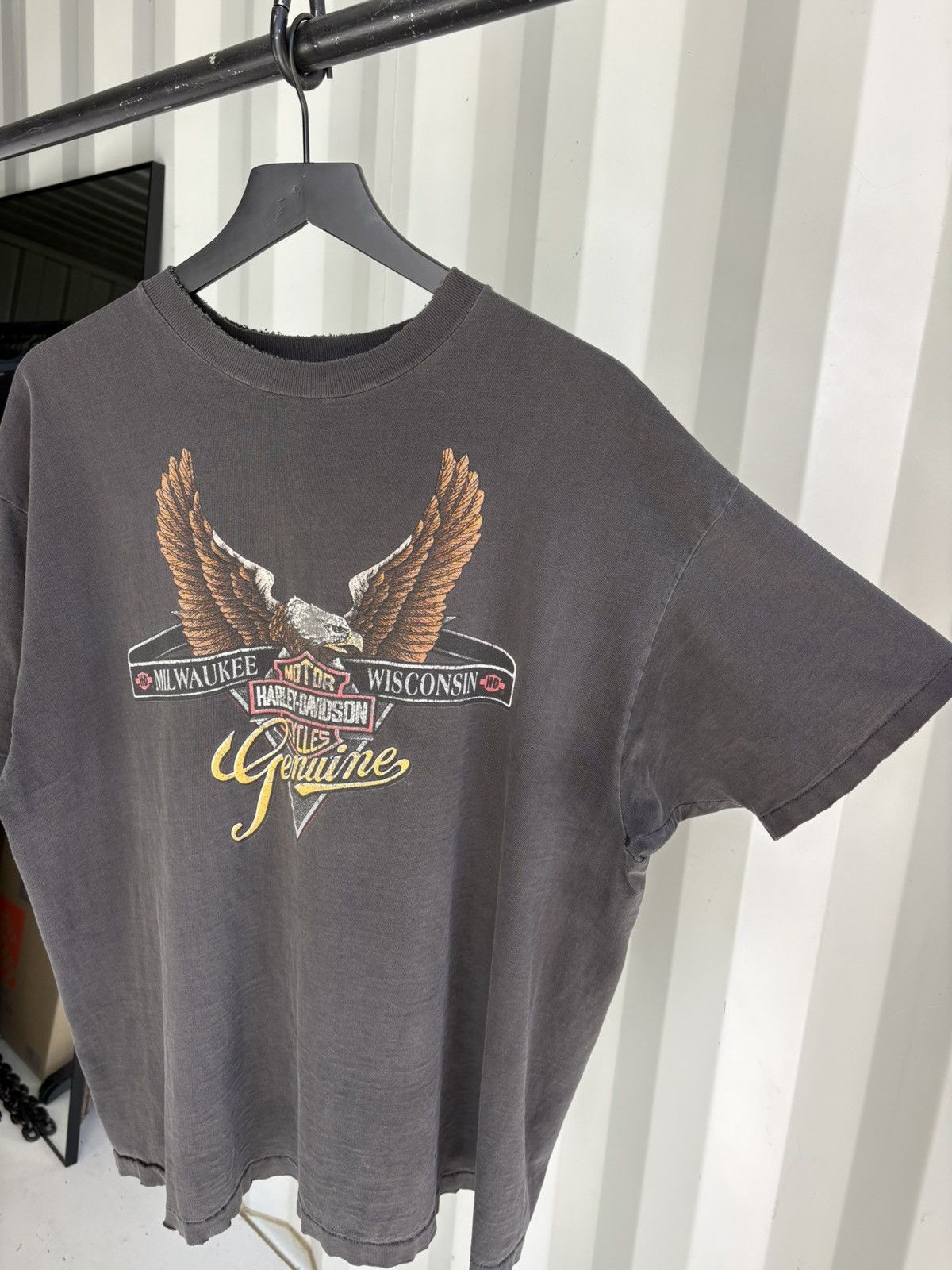 Harley Davidson Harley Davidson Faded Distressed Shirt GRUNGE Biker Band Size US XXL / EU 58 / 5 - 2 Thumbnail