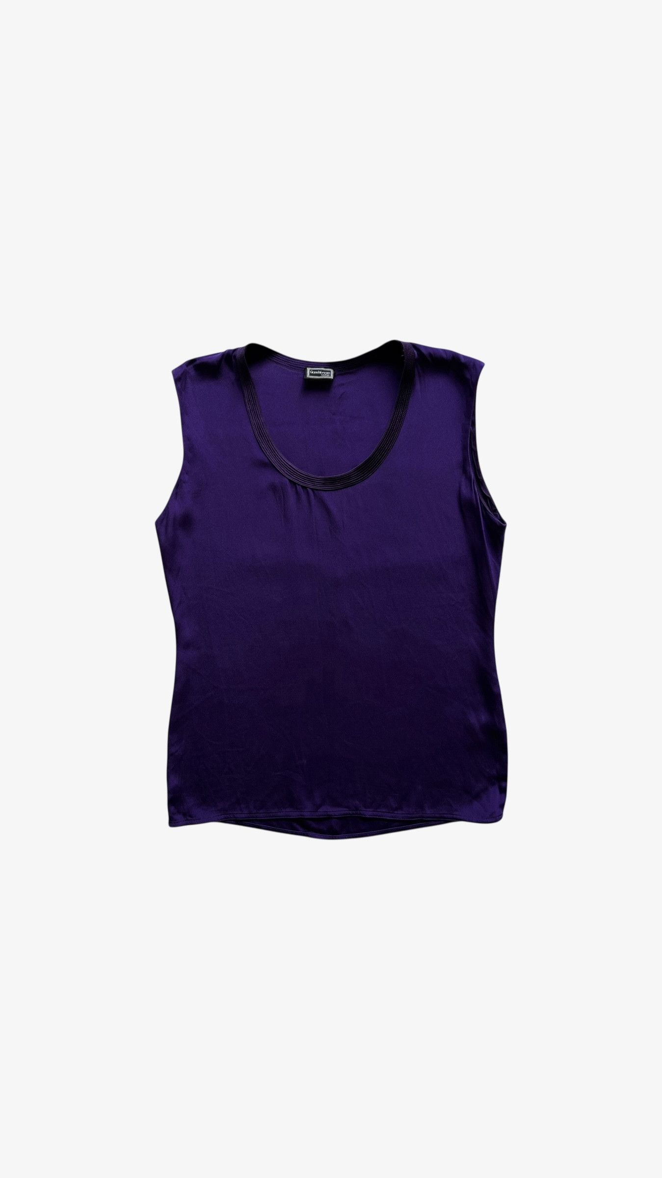 Versace Vintage 80s Women's Gianni Versace Purple Silk Top Size L / US 10 / IT 46 - 1 Thumbnail
