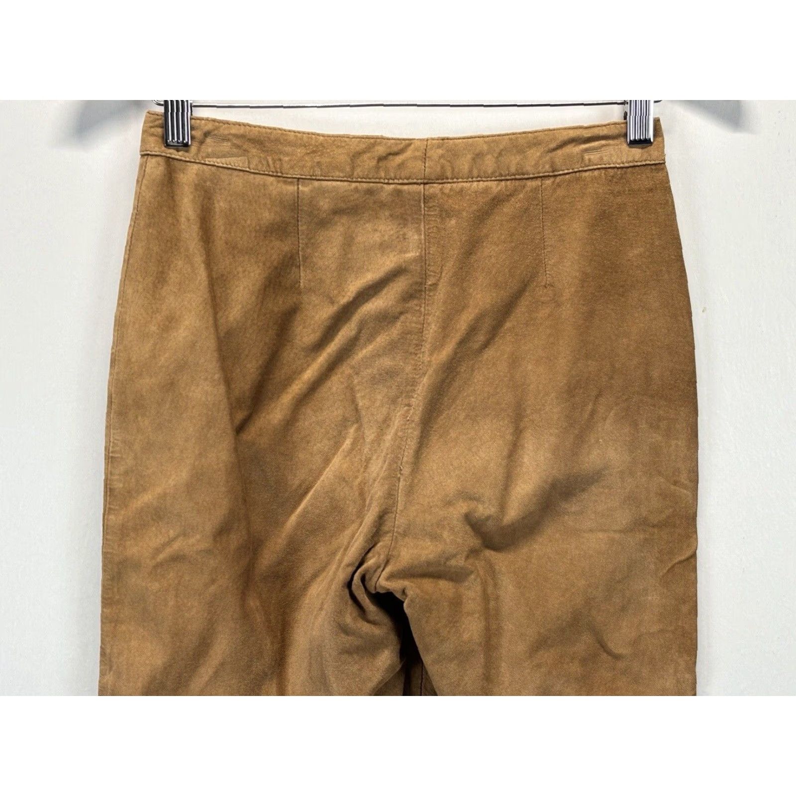 Vintage Womens INC International Concepts Suede Leather Lined Straight Brown Pants Size 4 Size 27" / US 4 / IT 40 - 4 Thumbnail