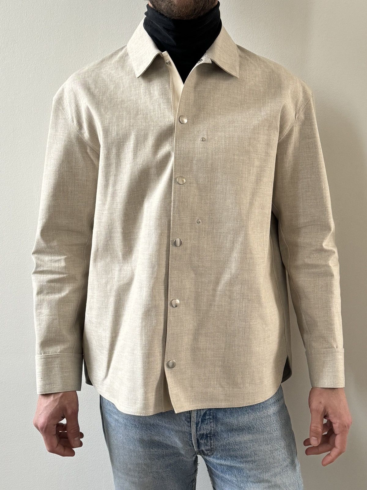image of Jil Sander x Mackintosh Collab Over-Shirt in Beige, Men's (Size Small)