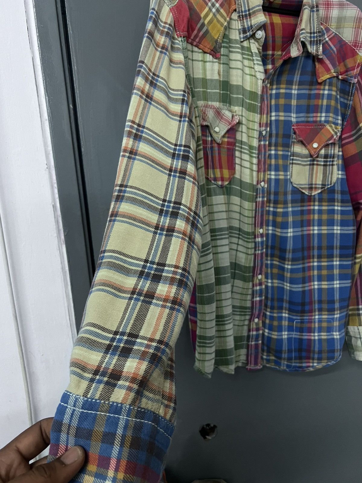 Vintage THRASHED FADED WESTERN FLANNEL MULTICOLOUR Size US XL / EU 56 / 4 - 2 Thumbnail
