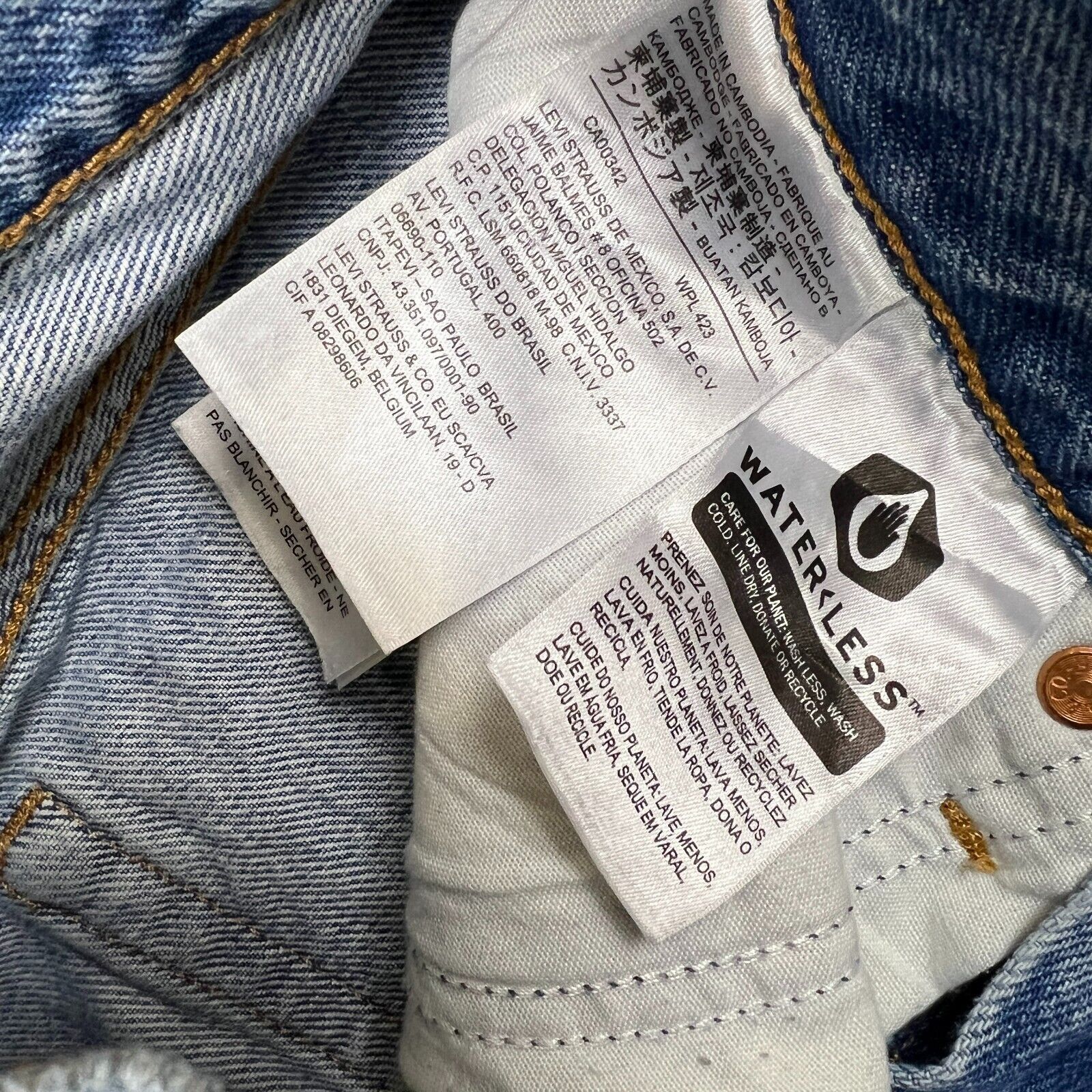 Levi's × Vintage Levi’s Wedgie Straight Jeans 24x25 Light Wash Distress Denim Size 24" / US 00 / IT 34 - 10 Thumbnail
