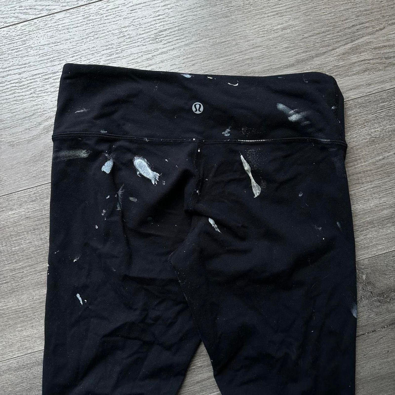 Lululemon × Vintage Painter Thrashed Lulu Lemon Black Leggings Yoga Pants Size 28" / US 6 / IT 42 - 8 Thumbnail