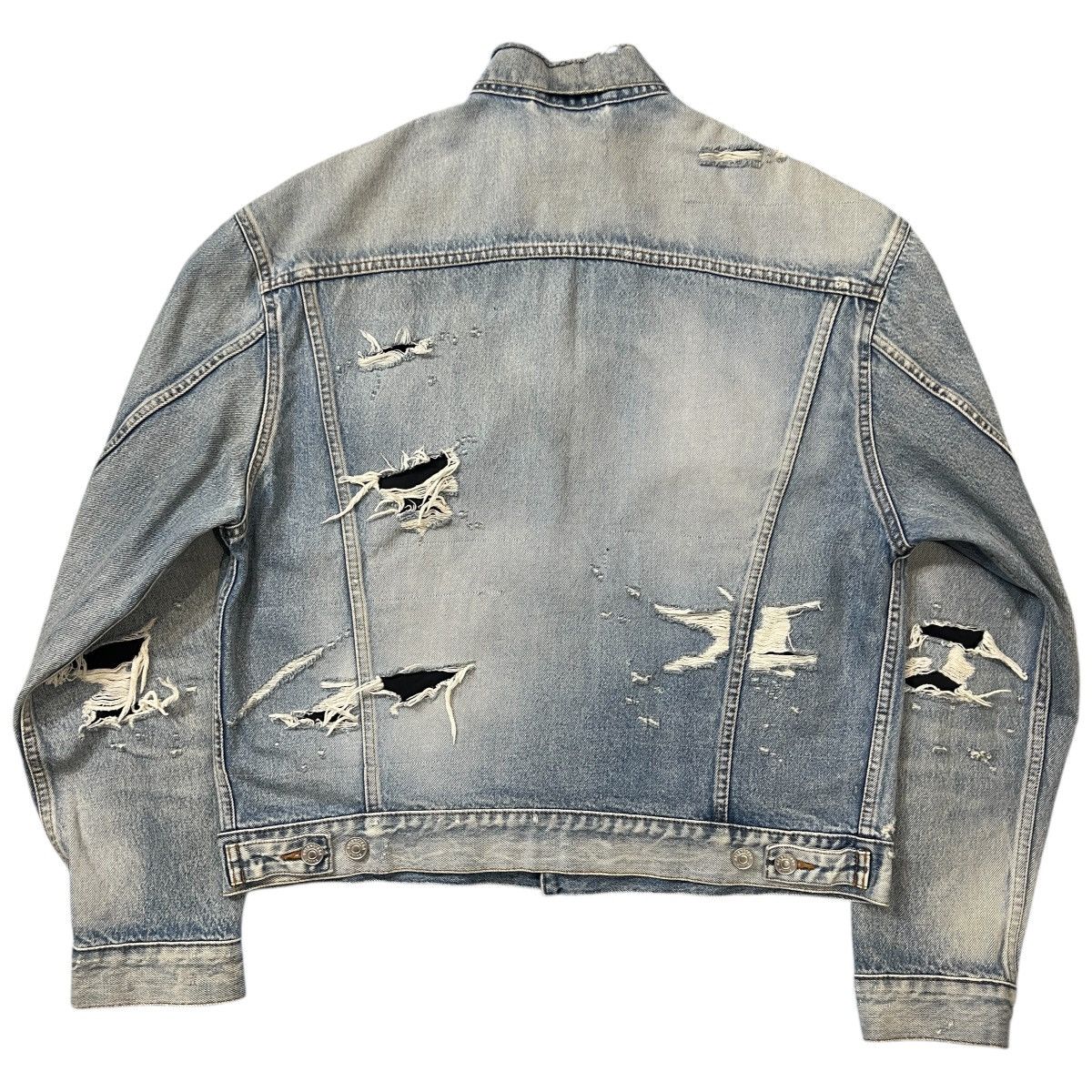 Balenciaga BALENCIAGA 2020AW Demna Gvasalia Distressed Denim Jacket Size US S / EU 44-46 / 1 - 12 Thumbnail