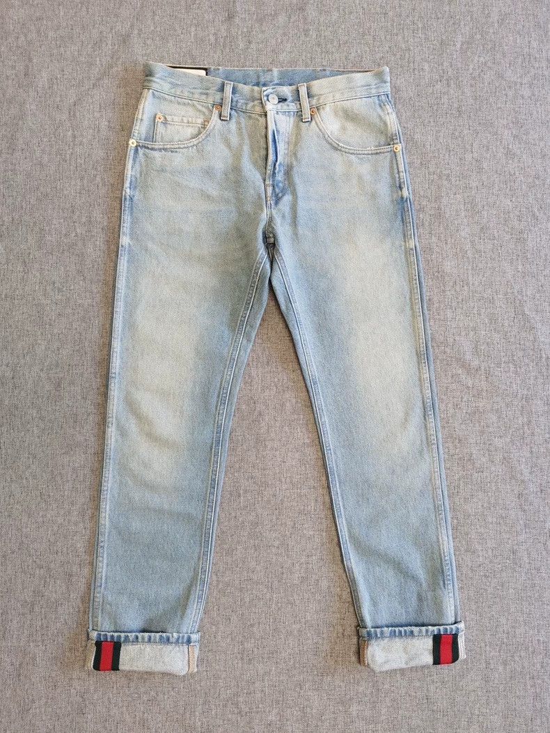 Gucci Gucci Striped webbing tapered jeans 2502-Nextarrow Size US 30 / EU 46 - 1 Thumbnail
