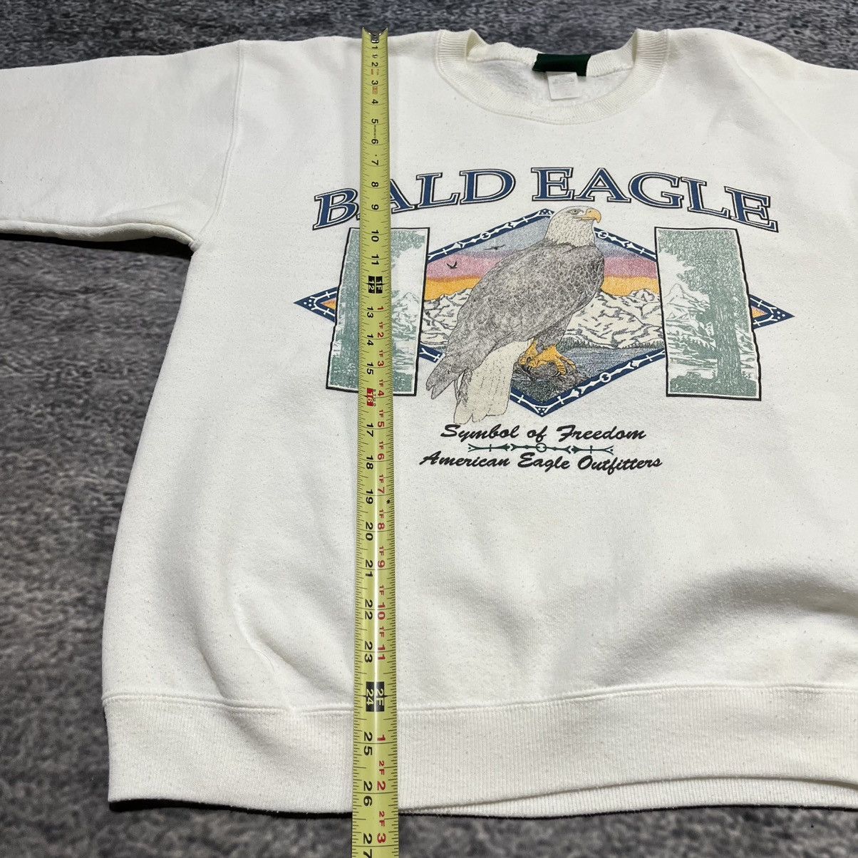 American Eagle Outfitters Vintage 90s American Eagle White Bald Eagle Crewneck Large Size US L / EU 52-54 / 3 - 13 Thumbnail