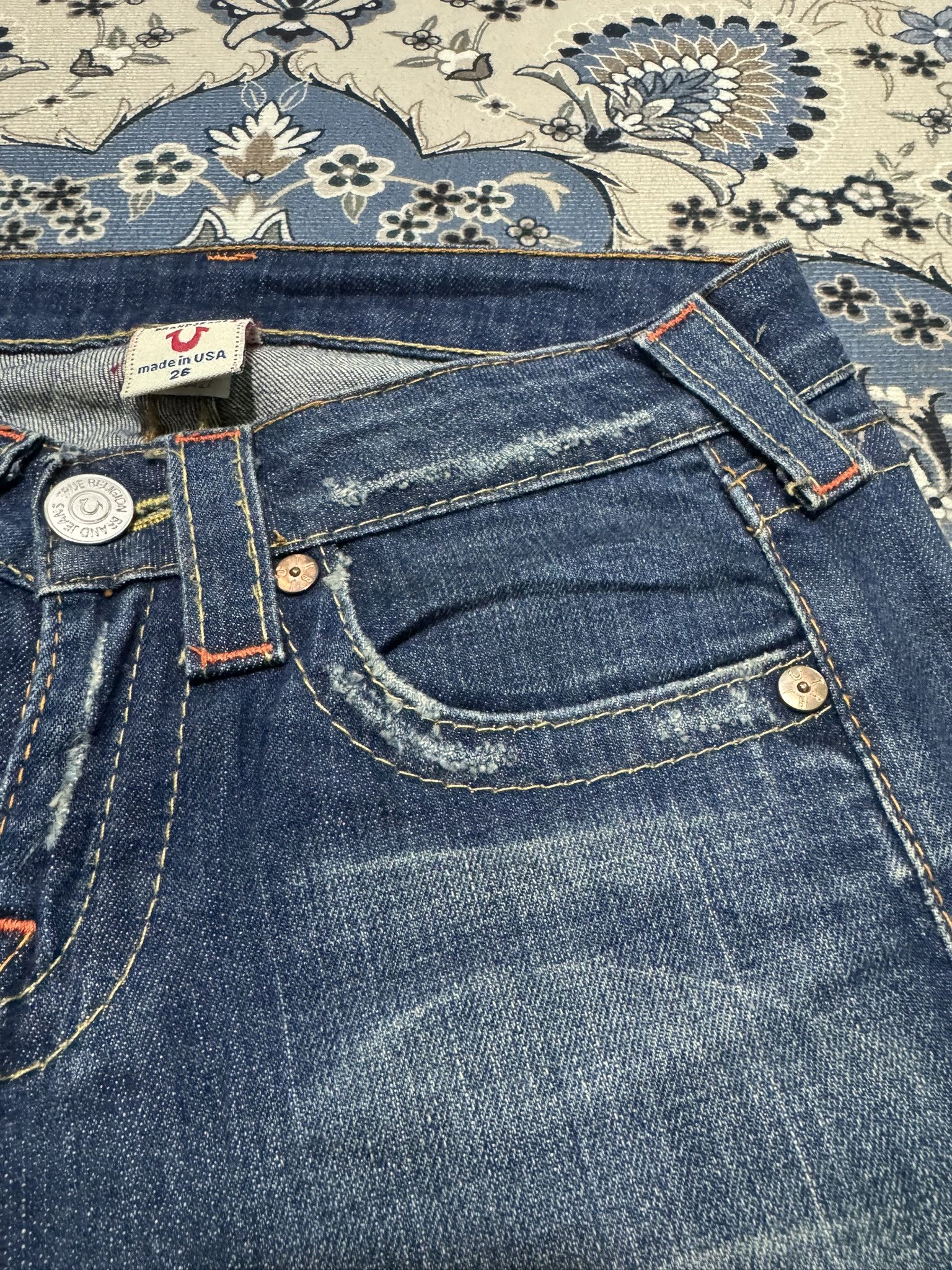 True Religion × Vintage Y2K Flare True Religion Bobby Distressed Jeans Size 28" / US 6 / IT 42 - 6 Thumbnail