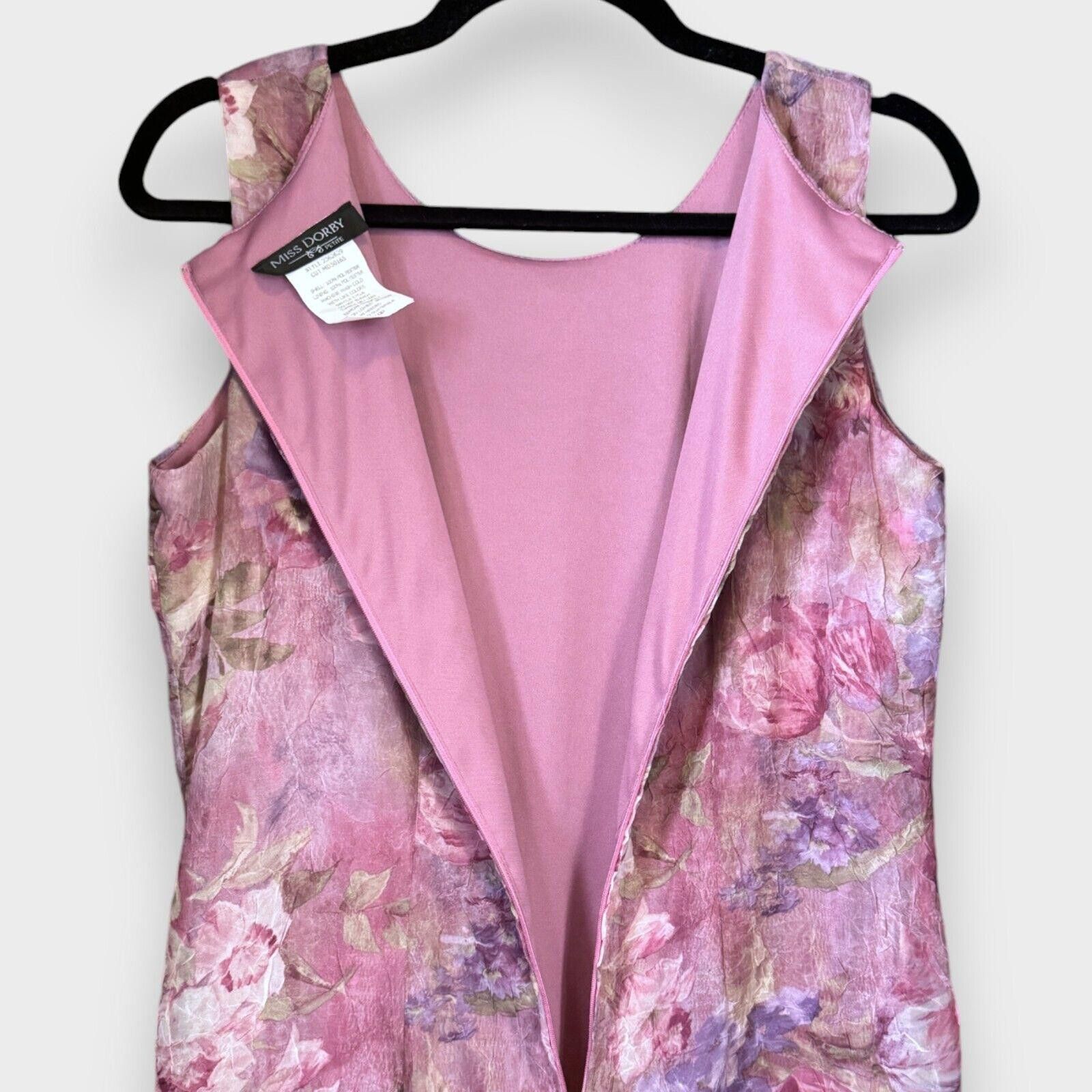 Designer Vintage Miss Dorby Semi Sheer Lined Floral Dress Size L / US 10 / IT 46 - 8 Thumbnail