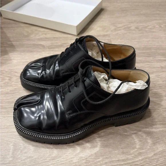 Maison Margiela Maison Margiela Men's Black Leather Shoes Size US 7 / EU 40 - 6 Thumbnail