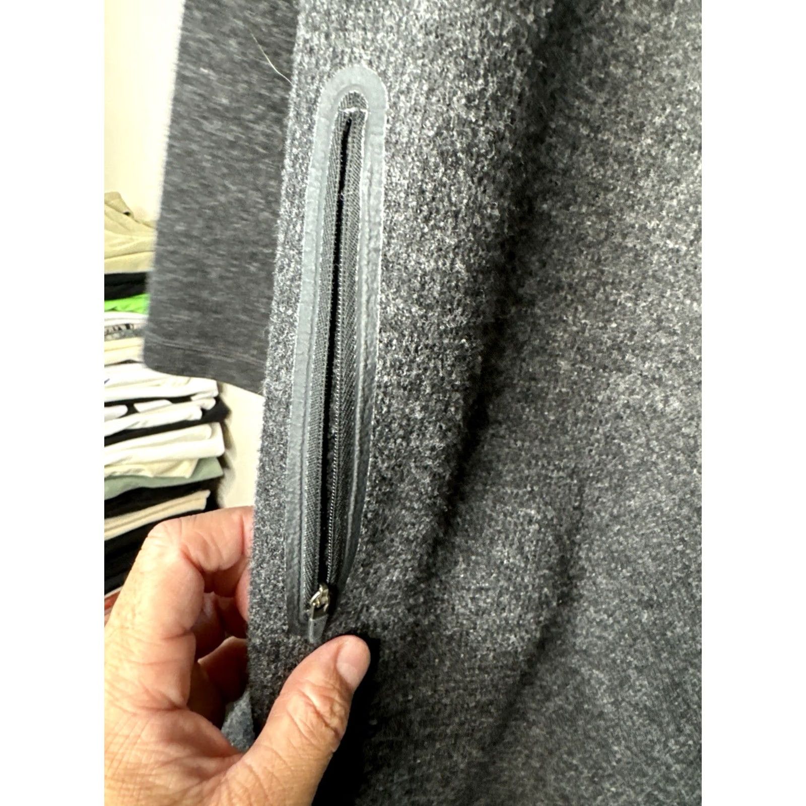 Nike Nike Womens Therma Fit Hooded Long Jacket Gray Full Zip Coat L Wool Tech Size L / US 10 / IT 46 - 5 Thumbnail