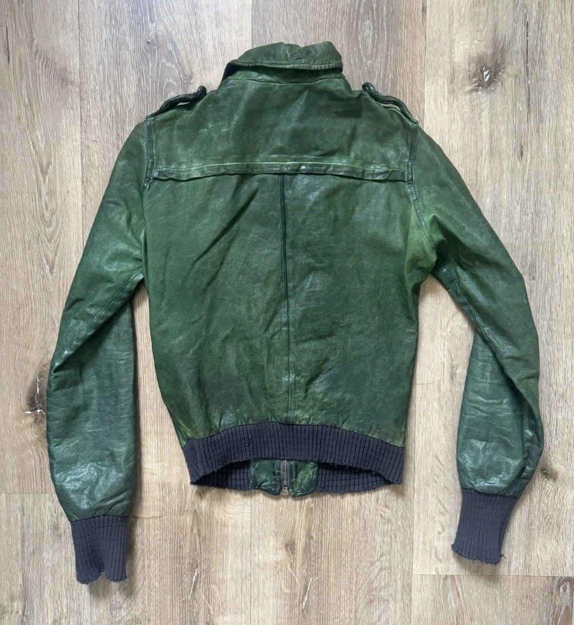 Giorgio Brato Giorgio Brato Organic Green Leather Jacket Italy Size 42 / S Size M / US 6-8 / IT 42-44 - 2 Thumbnail