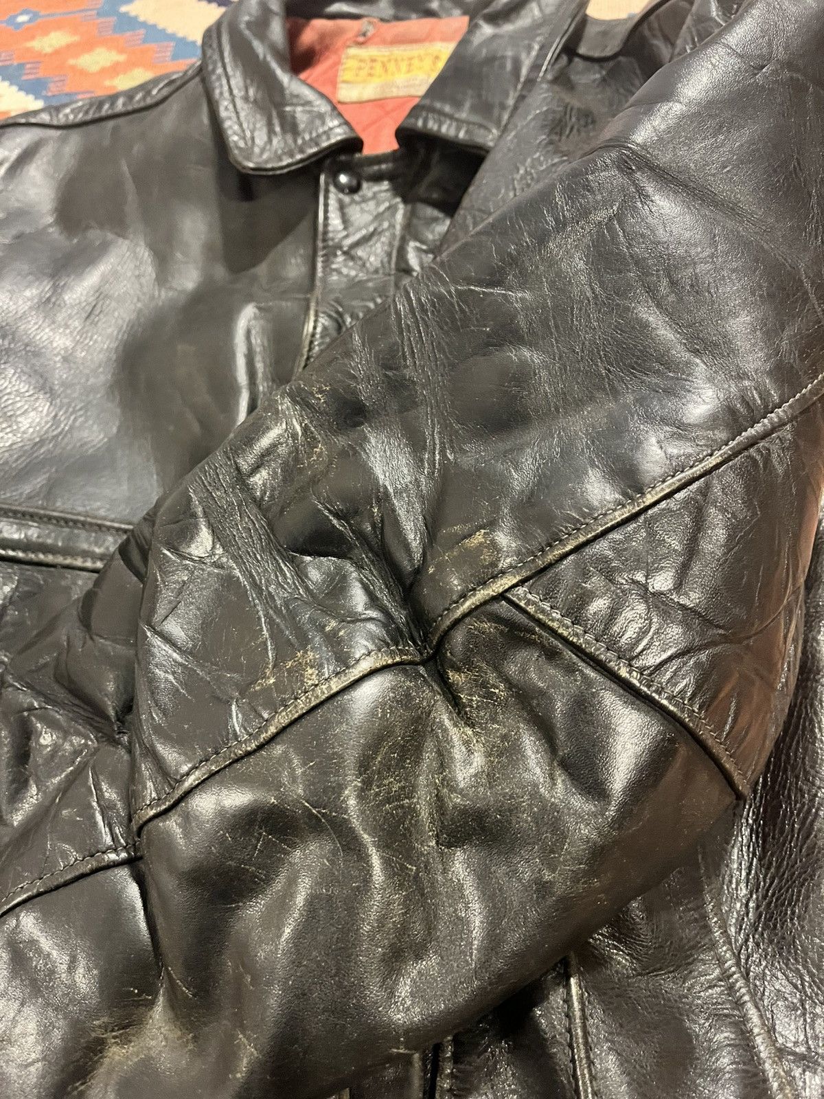Japanese Brand Vintage 50’s cropped leather bomber jacket Size US L / EU 52-54 / 3 - 8 Thumbnail