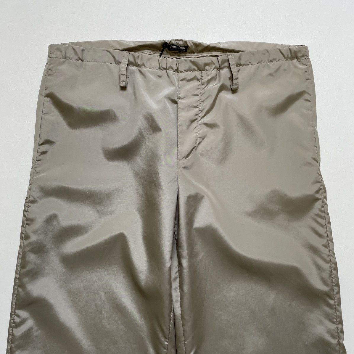 Miu Miu Shimmer Nylon Wide Leg Trousers Size US 36 / EU 52 - 4 Thumbnail