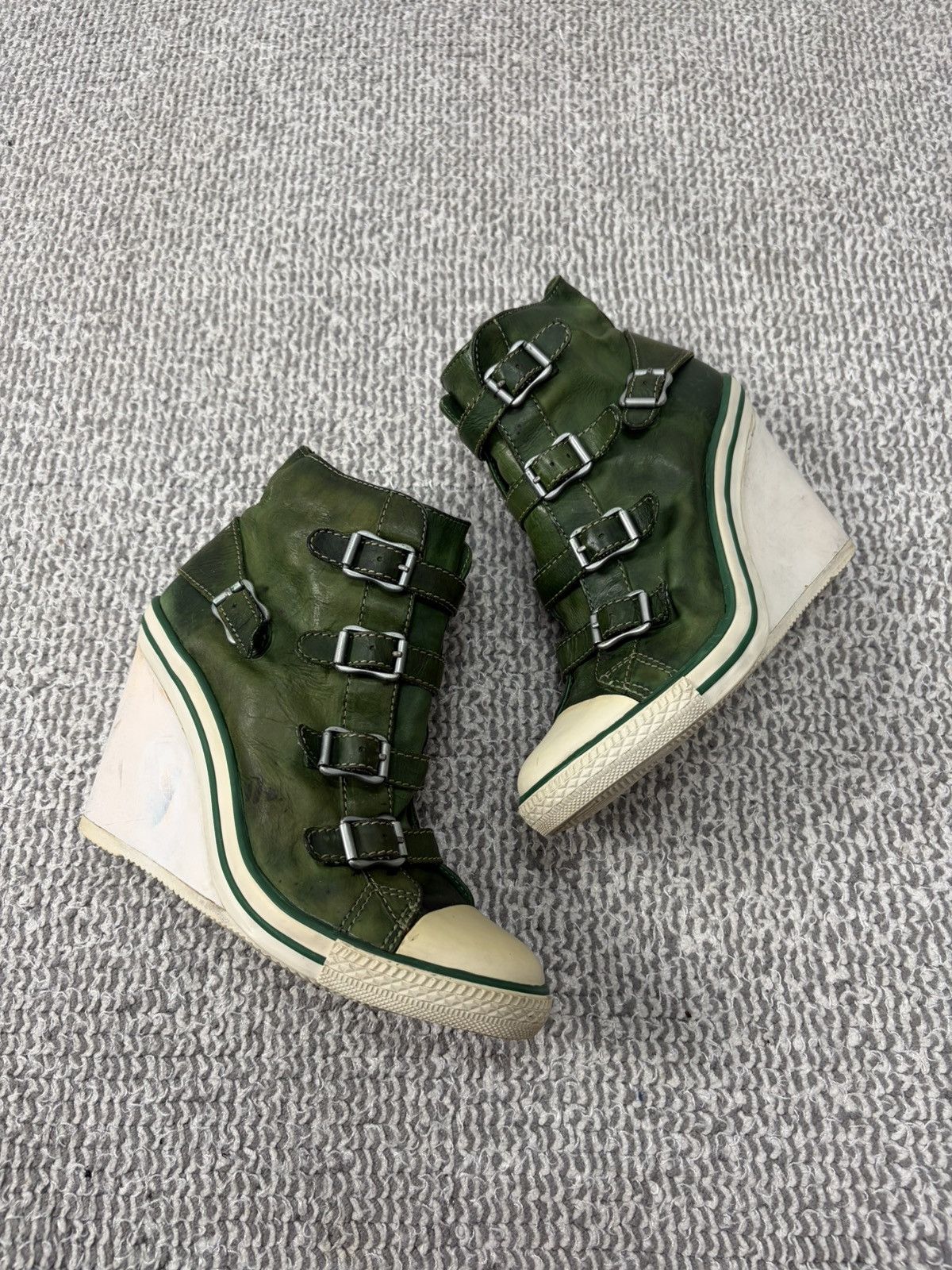ASH Ash Wedge Genial Buckled Leather Size 37 Size US 7 / IT 37 - 3 Thumbnail