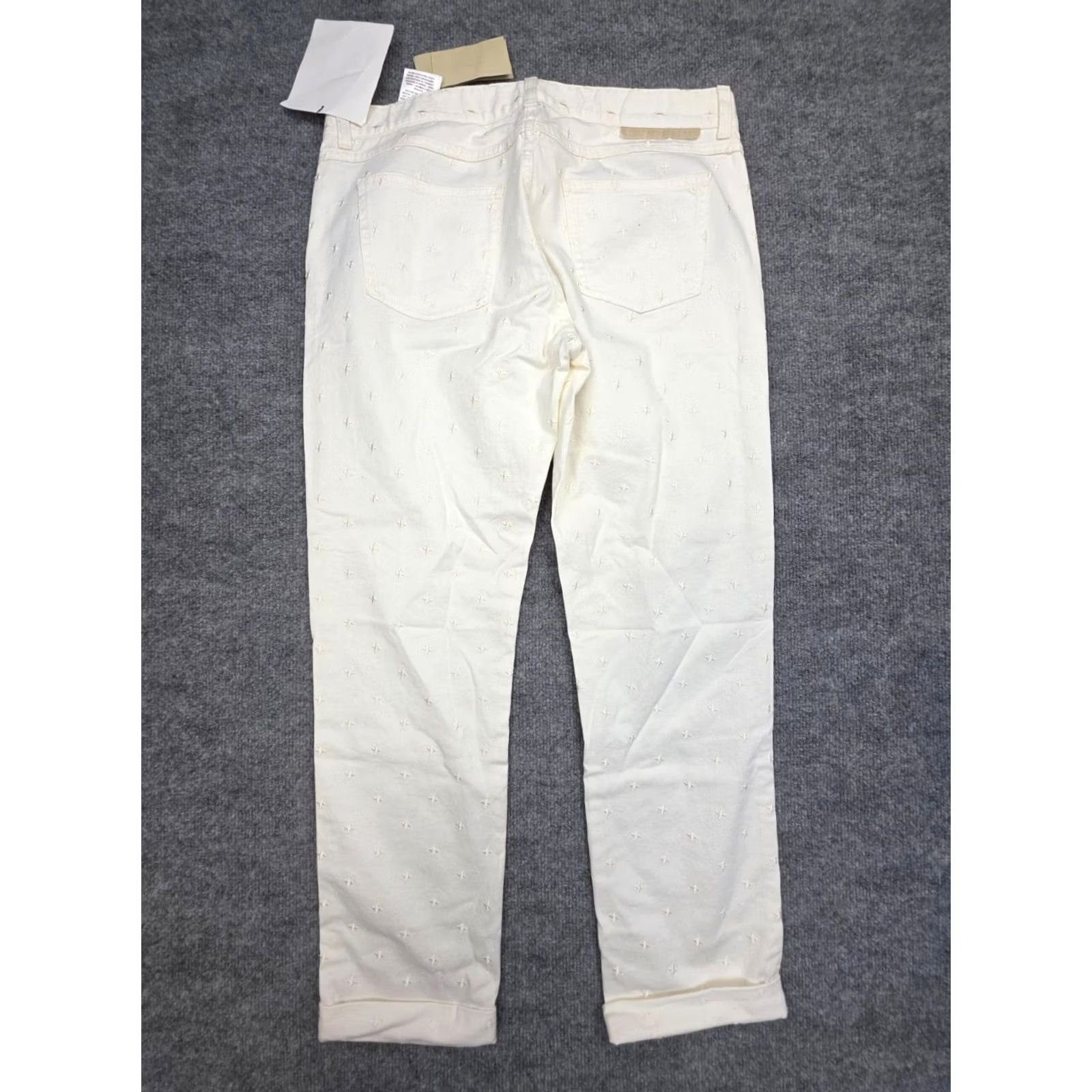 Stella McCartney Stella McCartney Pants Women 31 Ivory Star Embroidered NWT Slim Tapered Cuffed 27" Inseam Ivory Star Embroidered NWT Ladies Mens? Size 24" / US 00 / IT 34 - 4 Thumbnail