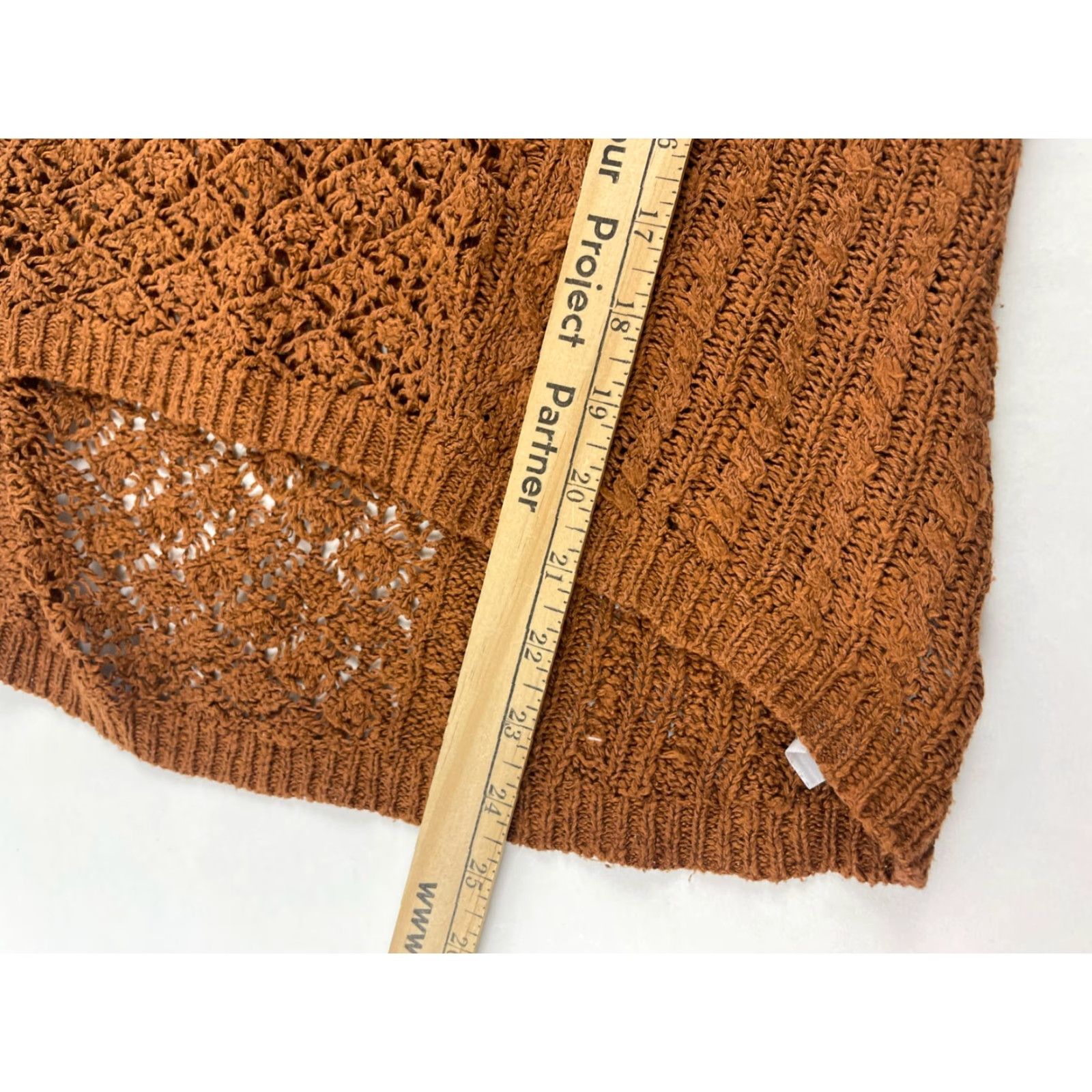 Vintage Maurices Sweater Women's Size M Brown Loose Knit Pullover Crew Neck Semi Sheer Knit Shirt Size M / US 6-8 / IT 42-44 - 7 Thumbnail