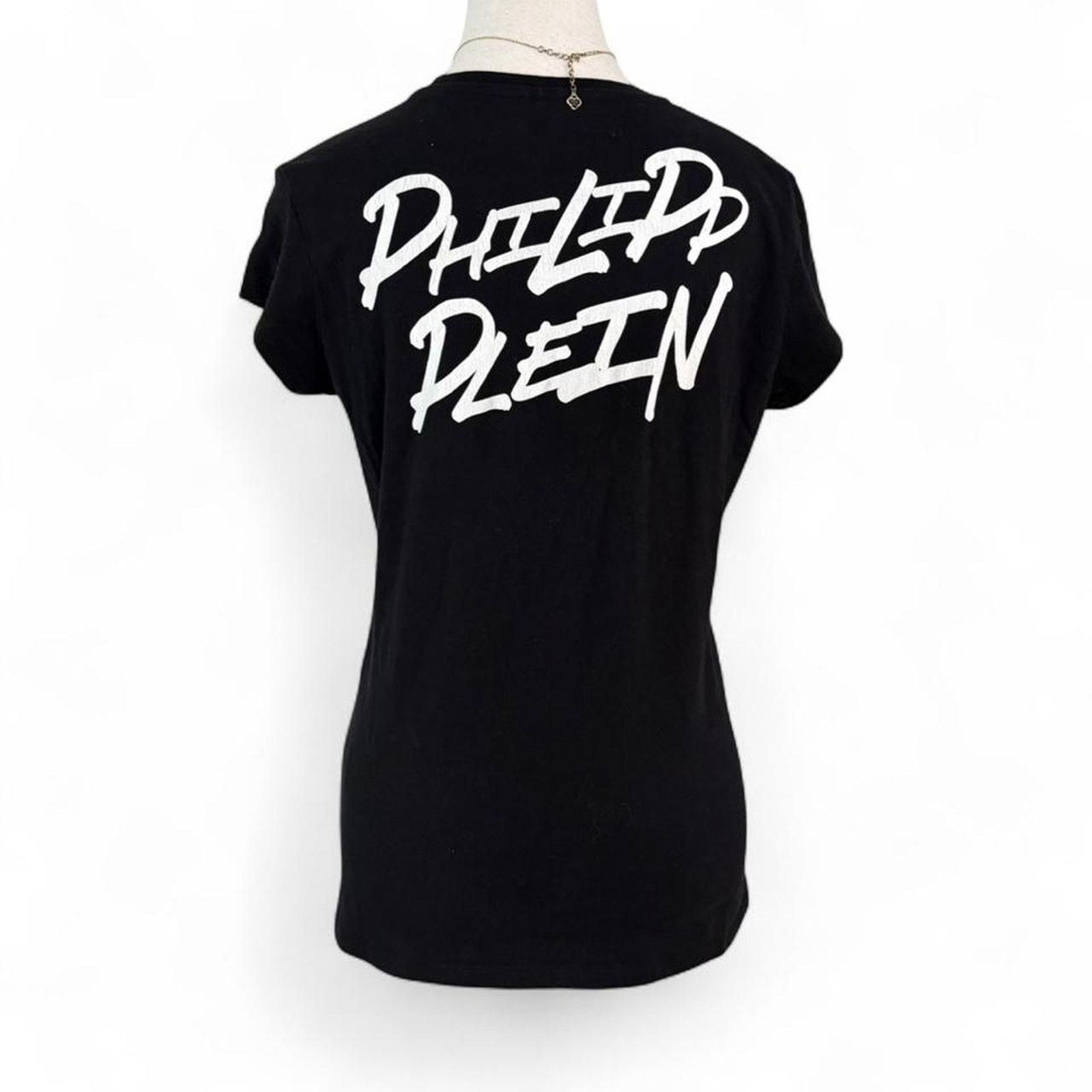 Philipp Plein Black Philipp Plein Mcbling heart graphic tee size large Size L / US 10 / IT 46 - 2 Thumbnail