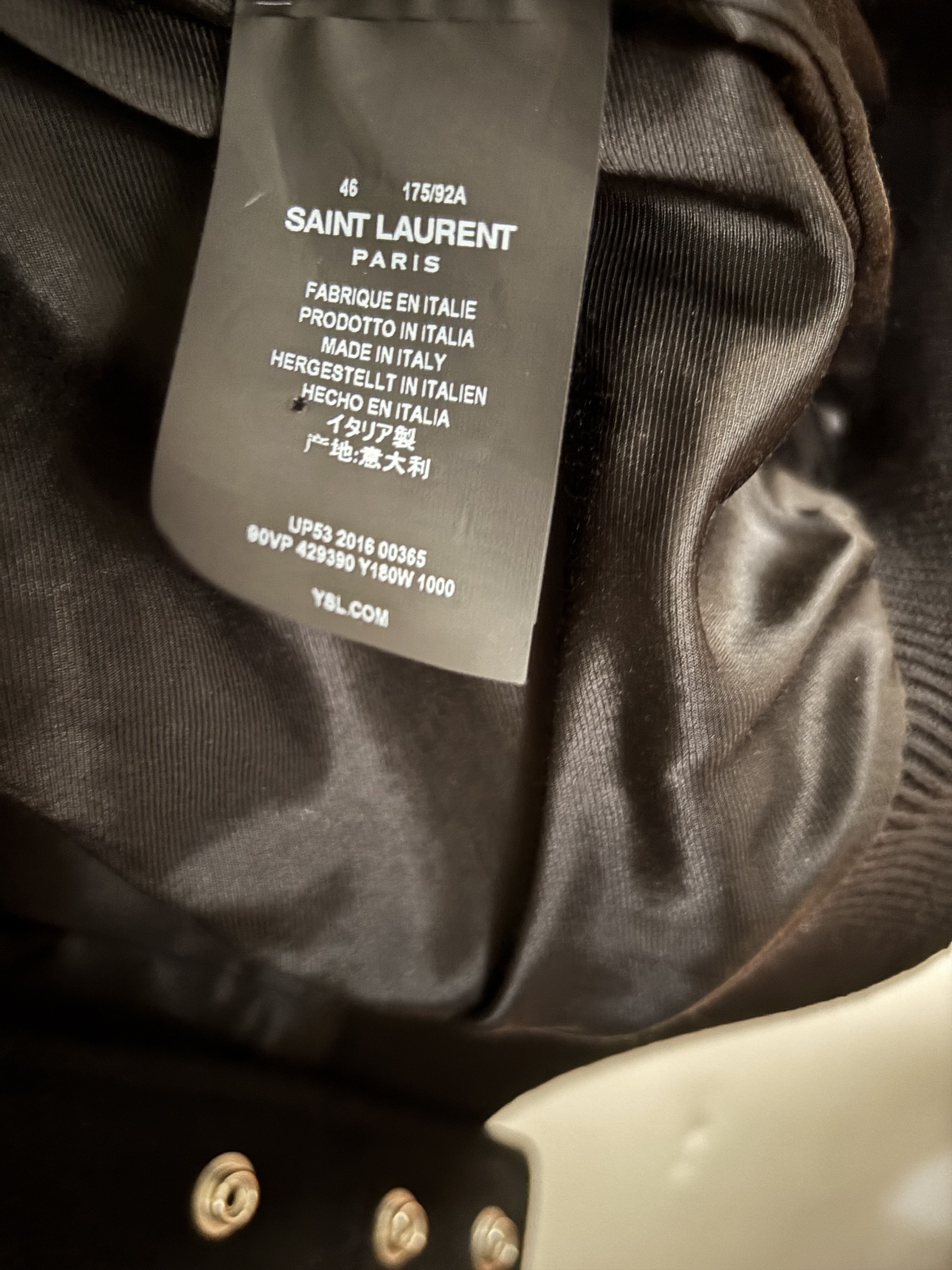 Saint Laurent Paris CLASSIC TEDDY JACKET IN BLACK WOOL, LEATHER AND POLYAMIDE Size US S / EU 44-46 / 1 - 7 Thumbnail