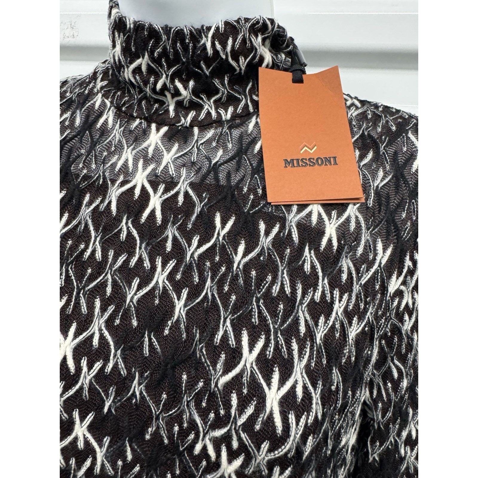 Missoni MISSONI High Neck Patterned Midi Dress NWT! Size M -42 Size M / US 6-8 / IT 42-44 - 3 Thumbnail