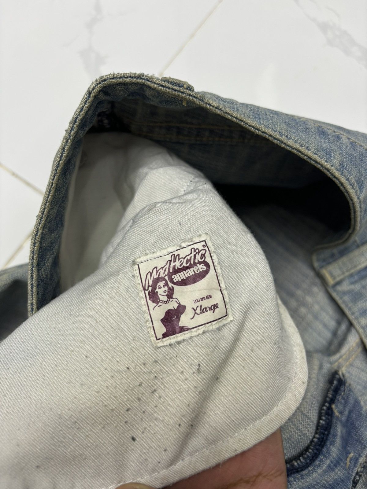 20471120 VINTAGE MAD HECTIC FLARE BAGGY DISTRESSED DENIM JEANS Size US 36 / EU 52 - 11 Thumbnail