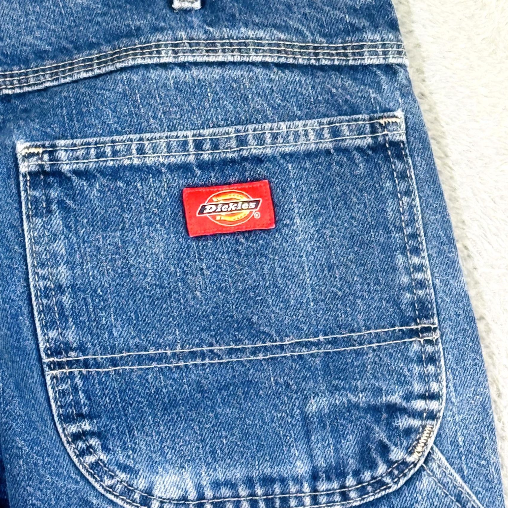 Dickies Dickies Jeans Mens 33x34 Blue Medium Wash Straight Relaxed Denim Zip Fly Pants Size US 33 - 7 Thumbnail