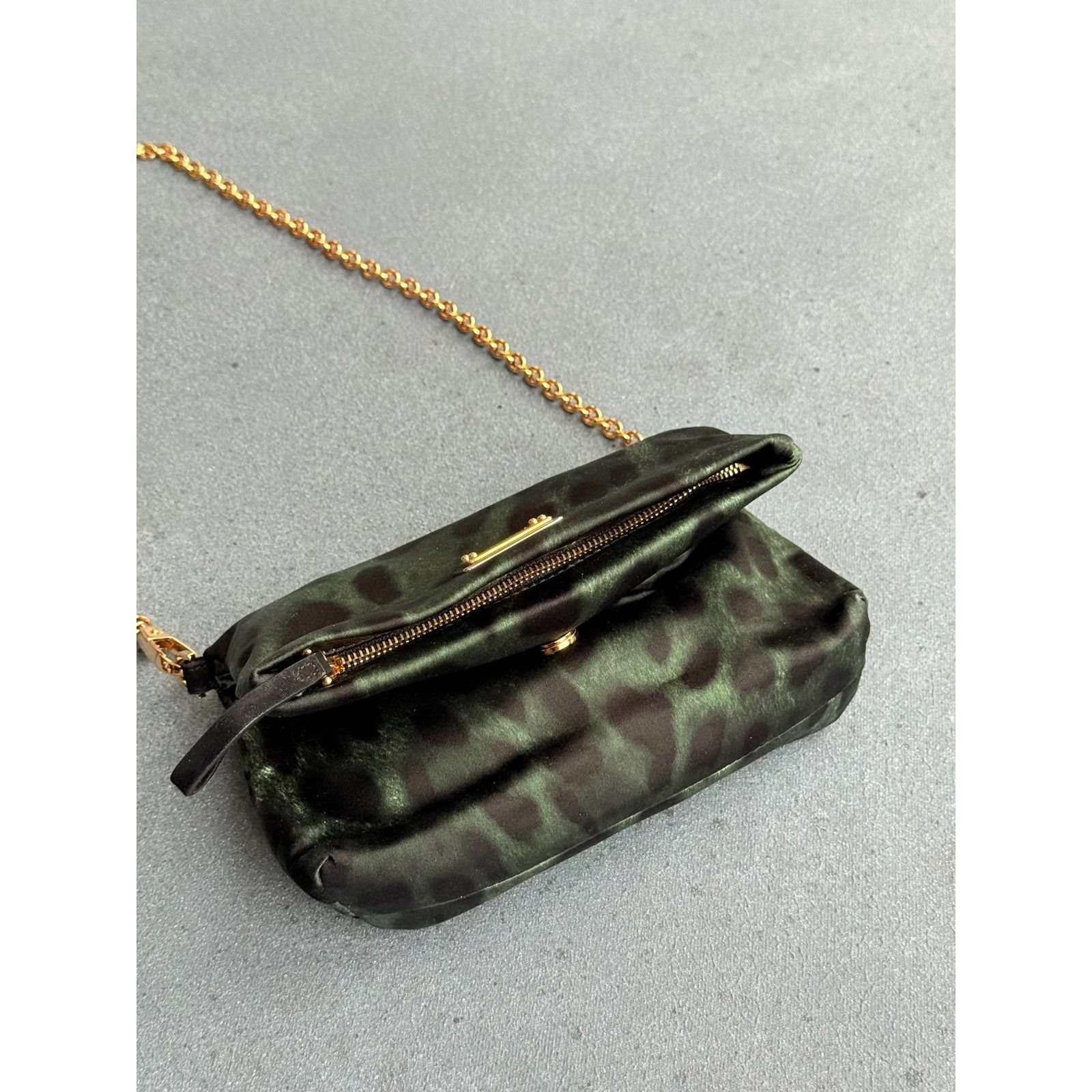 Dolce & Gabbana Dolce & Gabbana Leopard Satin Mini Green Cross Body Bag Size ONE SIZE - 13 Thumbnail