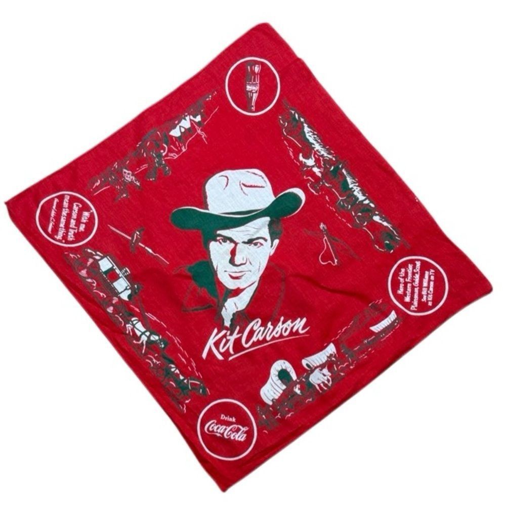 Vintage Vintage 1950s Kit Carson Coca-Cola Bandana, Bill Williams; W Size ONE SIZE - 1 Thumbnail