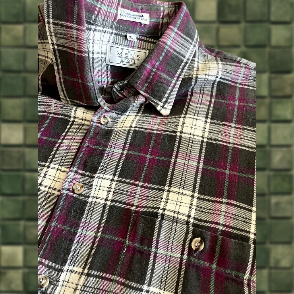 Sears VINTAGE Sears The Mens Store Button Up Shirt XL Green Plaid Long Sleeve 90s Mens Casual Cotton Flannel Pocket Shirt Boys Womens? Size US XL / EU 56 / 4 - 1 Thumbnail