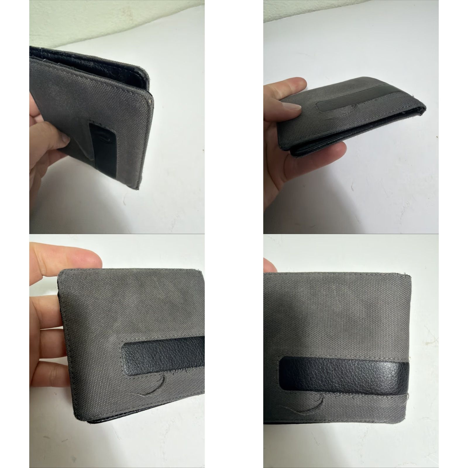 Nixon Nixon Showoff Wallet Bifold Men Canvas Leather Gray Black 4x3.5 Size ONE SIZE - 8 Thumbnail