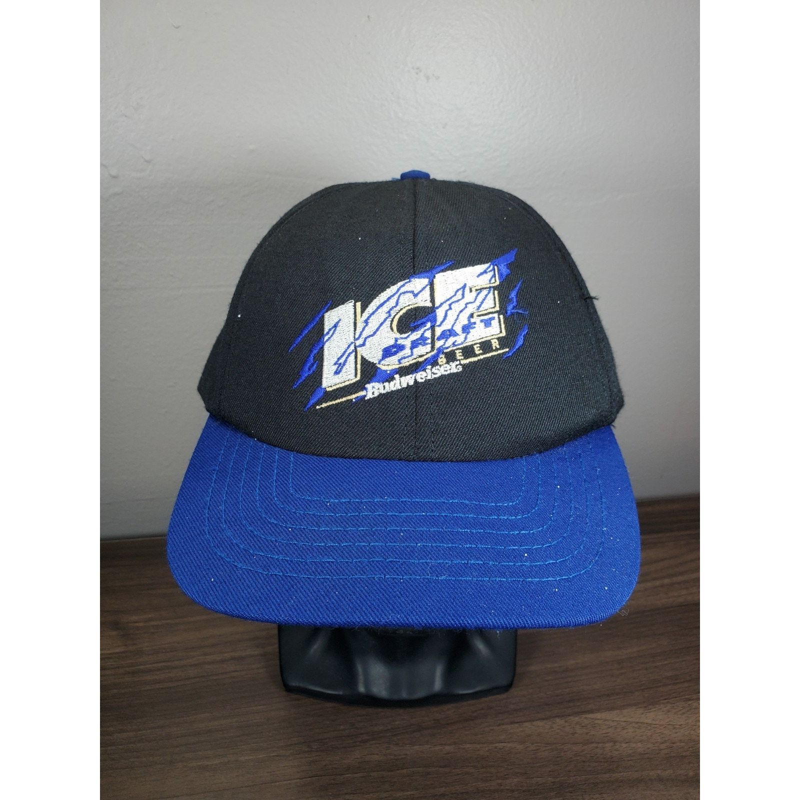 Budweiser × Vintage Bud Ice Hat Cap Snapback Black One Size Made In USA Beer Size ONE SIZE - 2 Thumbnail