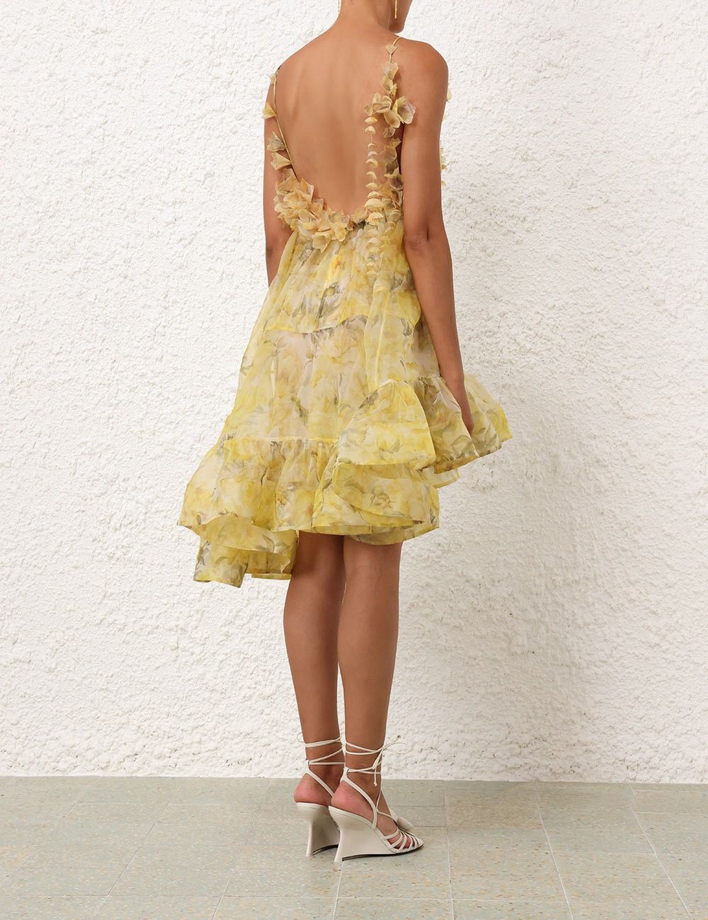 Zimmermann oc11z0525 Asymmetrical Mini Dress in Yellow Size M / US 6-8 / IT 42-44 - 4 Thumbnail