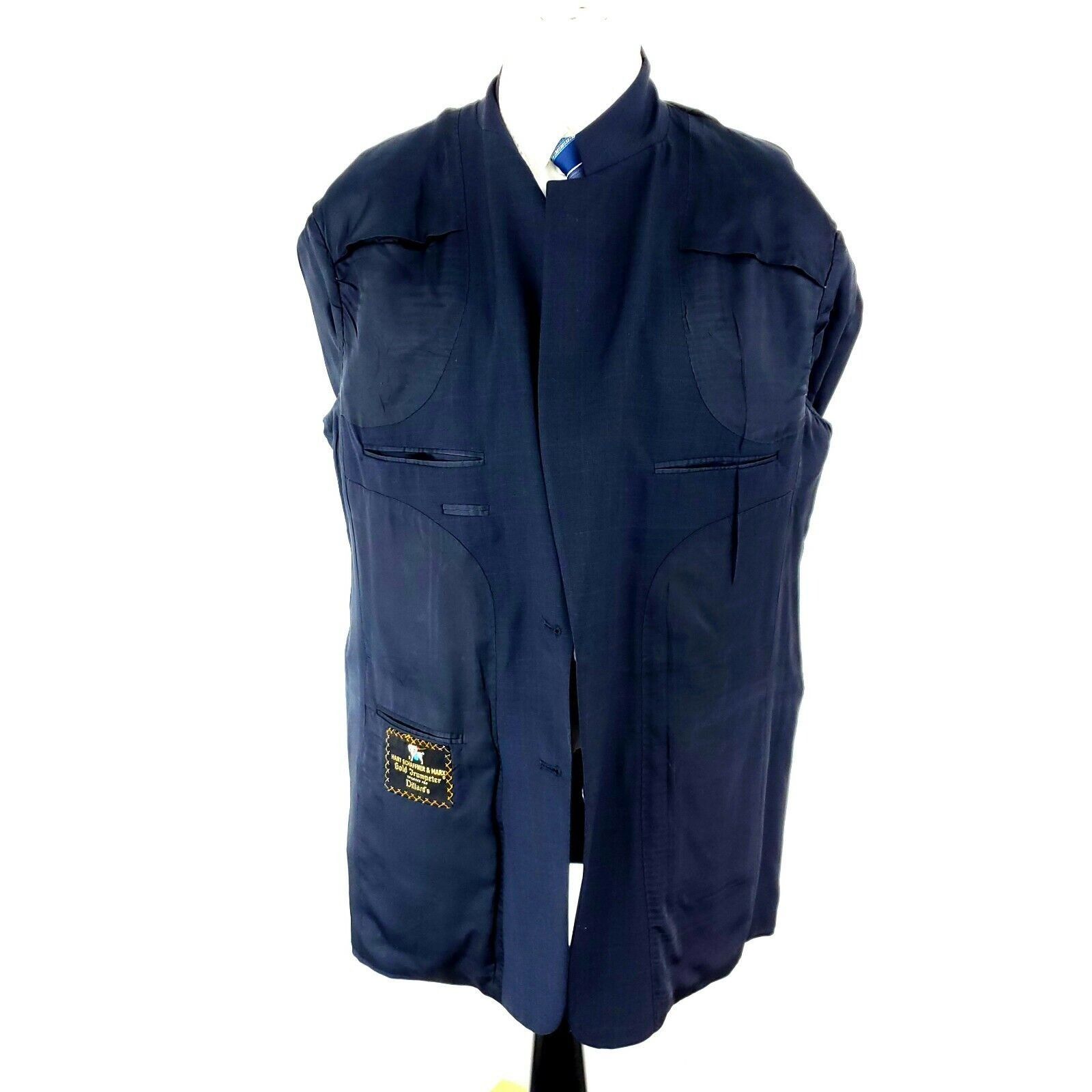 Hart Schaffner Marx Hart Schaffner Marx Gold Trumpeter Wool 2 Button Blazer 44L Size 44L - 9 Thumbnail