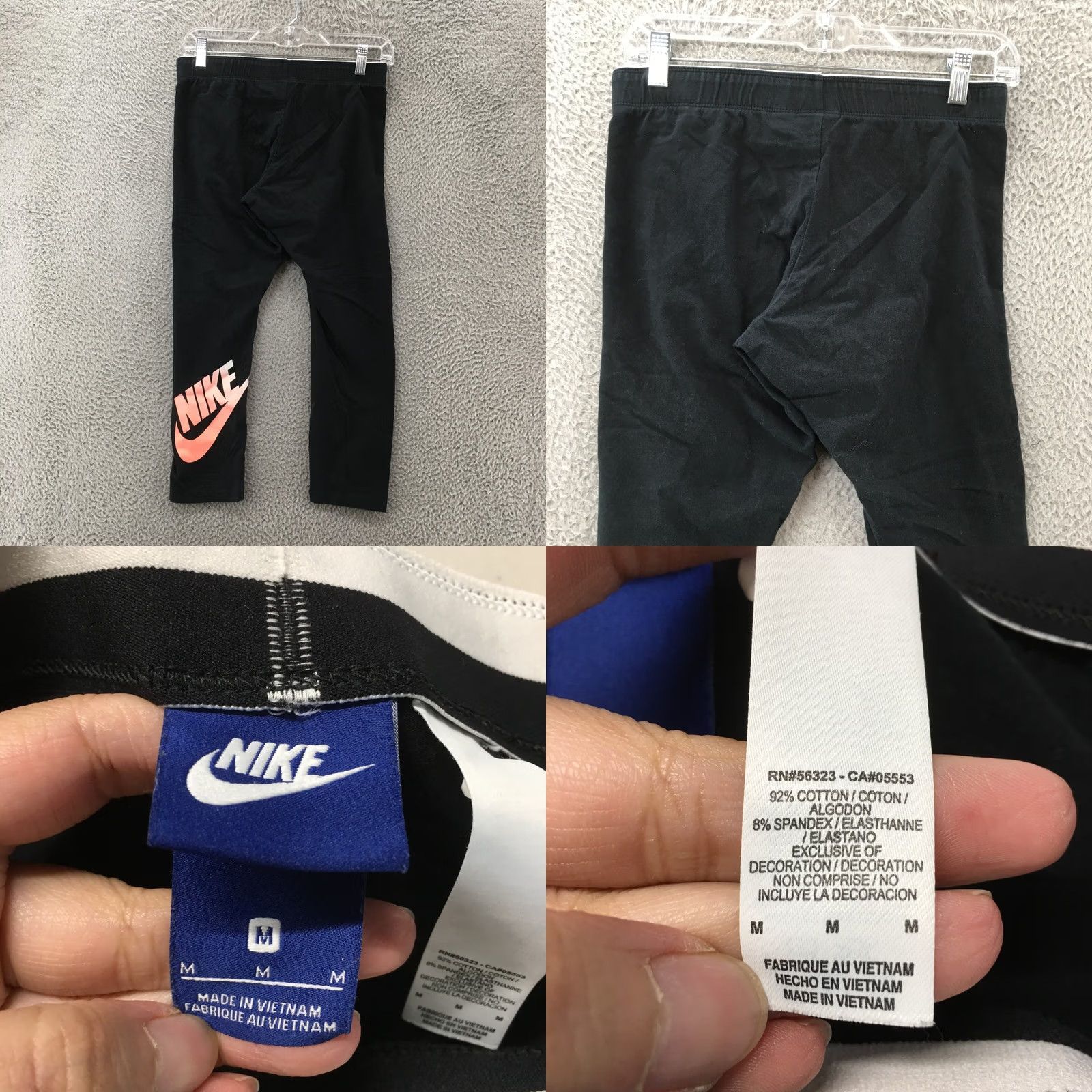 Nike Nike Capri Leggings Womens Medium Black Mid Rise Elastic Waist Size 32" / US 10 / IT 46 - 8 Thumbnail