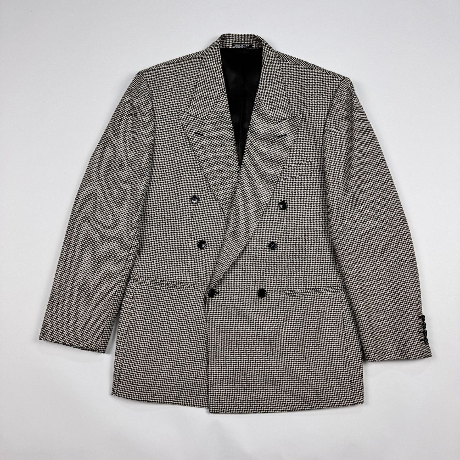Zanetti Zanetti Italy DB Blazer 52R Silk Wool Houndstooth Sport Size 50R - 1 Thumbnail