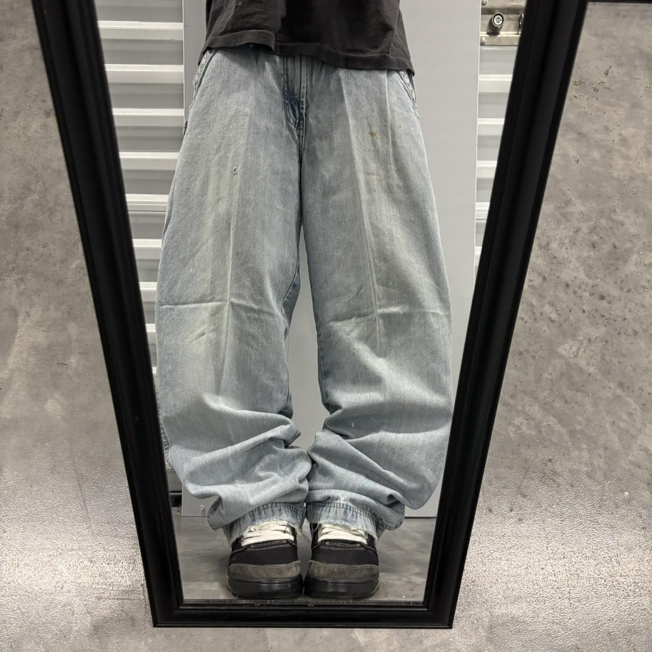 Japanese Brand × Vintage Crazy Vintage Y2K/2000s Baggy Light Wash Skater Distressed Carpenter Denim Jeans! Size US 34 / EU 50 - 1 Thumbnail