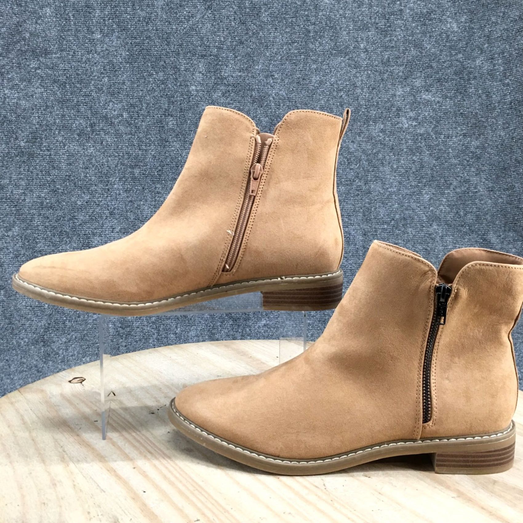 Vintage Universal Thread Boots Womens 11 Brenna Bootie Brown Faux Leather Ankle Top Women Brown Boots 11 Knit Breathable Comfort Classic Vintage: No Size L / US 10 / IT 46 - 2 Thumbnail