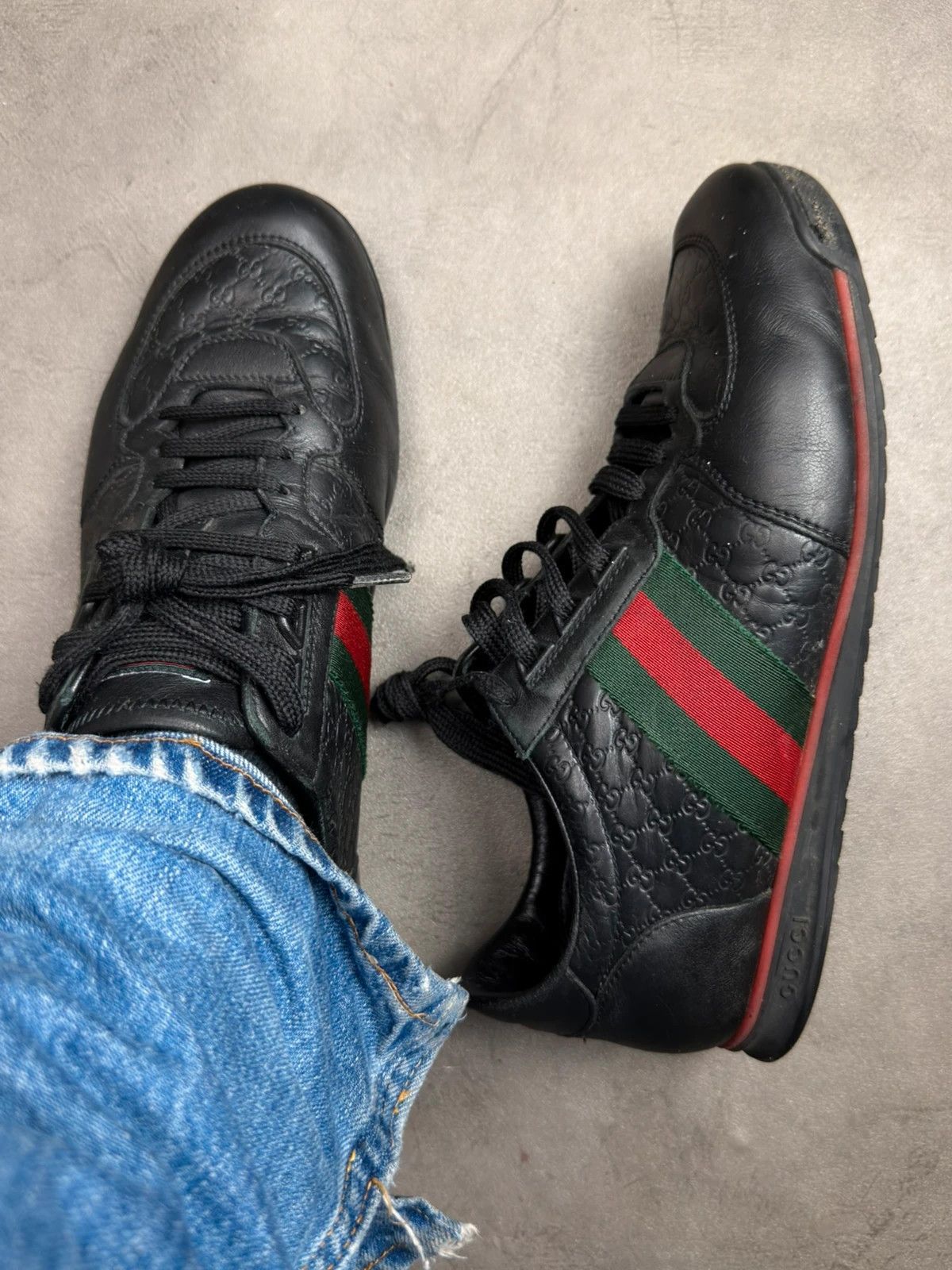 Gucci Gucci low leather sneakers monogram vintage Size US 9 / EU 42 - 1 Thumbnail