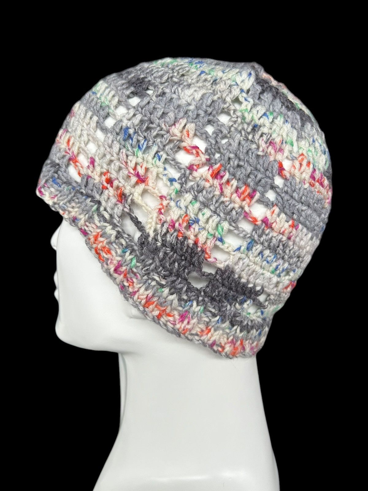 Japanese Brand × Kapital × Vintage Crochet Knitted Distressed Design Beanie Hats Handmade☠️☠️ Size ONE SIZE - 3 Thumbnail