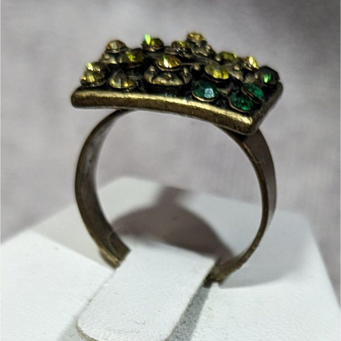 Other Unique Rainbow Geometric Rhinestone Gold Tone Adjustable Rin Size ONE SIZE - 9 Thumbnail