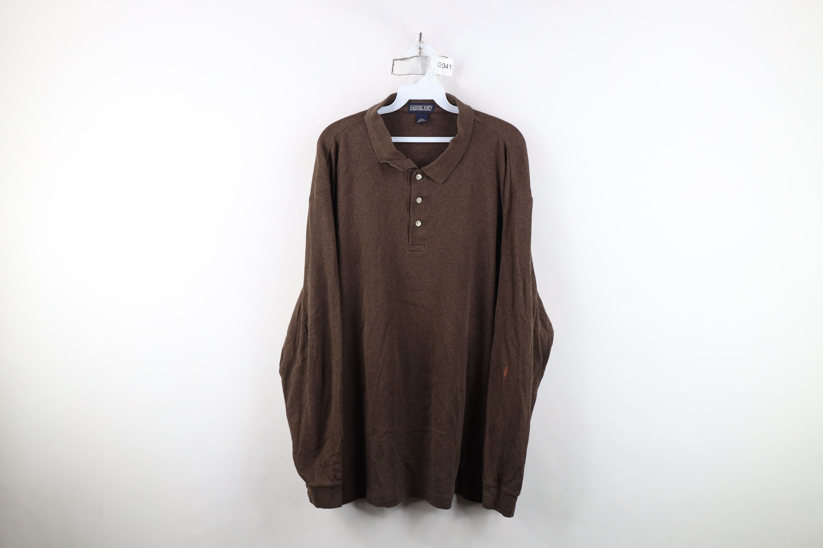 Lands' End Vintage Lands End Cotton Long Sleeve Rugby Polo Shirt Brown Size US XXL / EU 58 / 5 - 1 Thumbnail