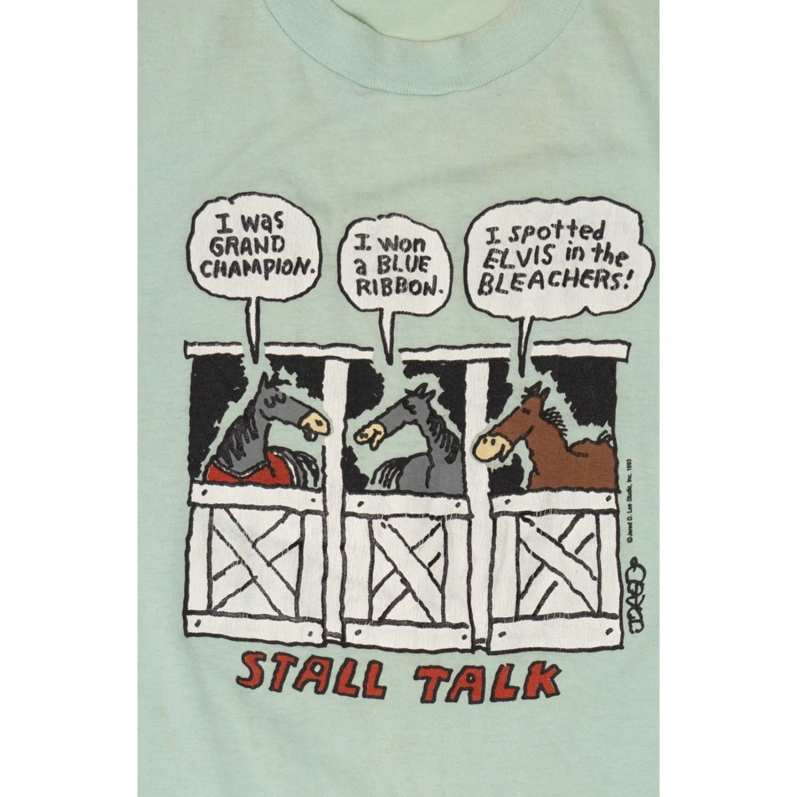 Fruit Of The Loom VINTAGE Stall Talk Funny Horse Single Stitch T-Shirt Nike? Size US L / EU 52-54 / 3 - 2 Thumbnail