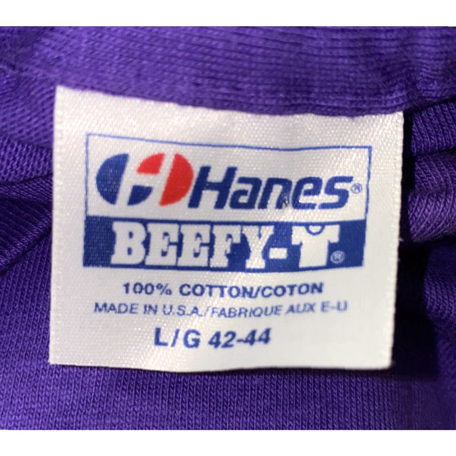 Hanes Hanes Beefy-T Mens Purple Short Sleeve Graphic T-Shirt Large 1990s USA Car Theme Size US L / EU 52-54 / 3 - 2 Thumbnail