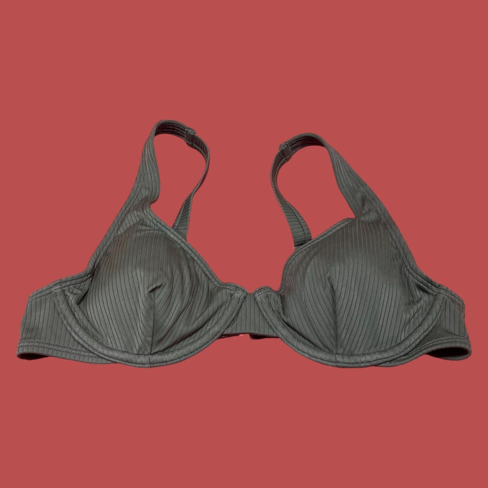 Other Shade & Shore - Women's Retro Ribbed Underwire Bikini Top - Size ONE SIZE - 3 Thumbnail