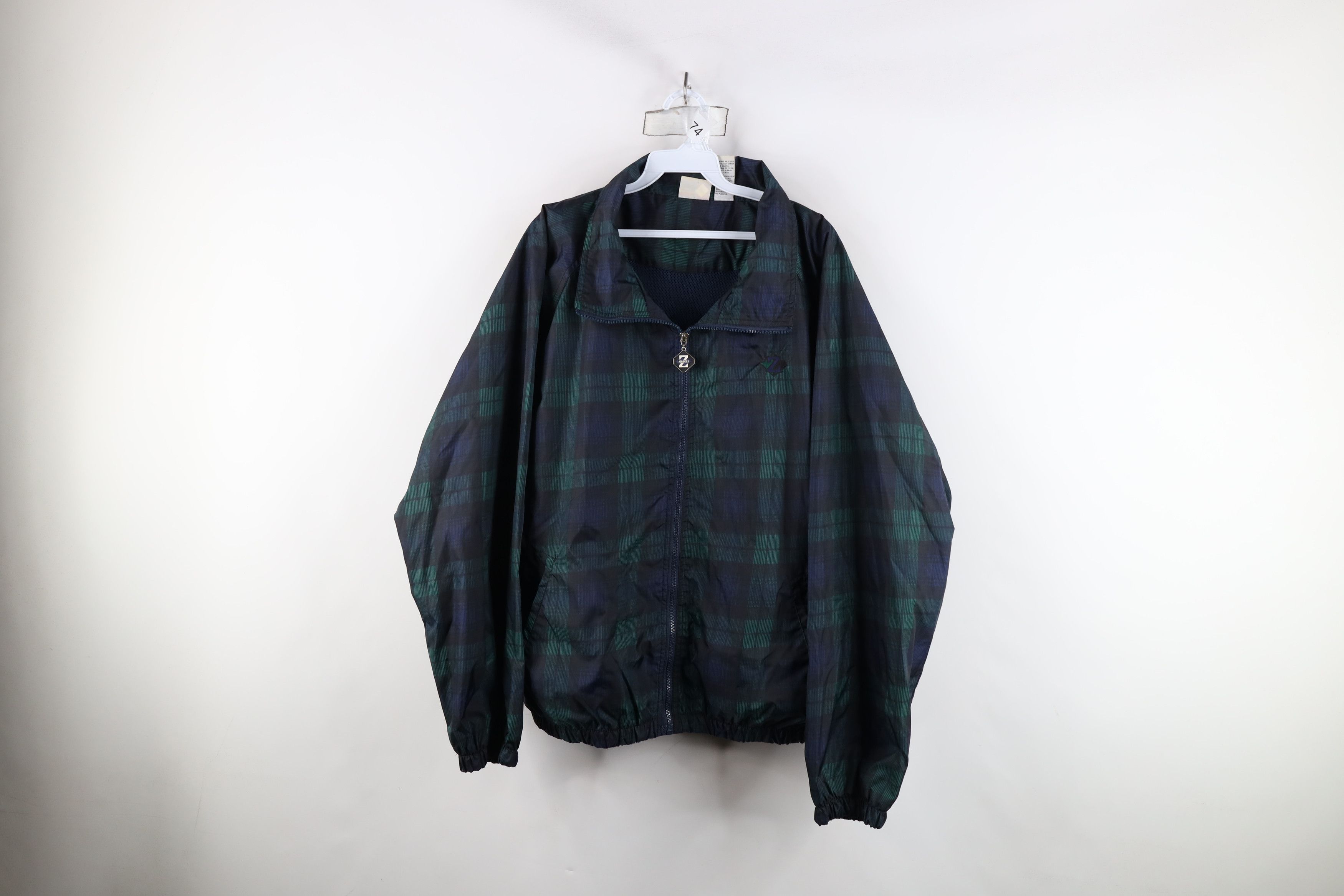 Vintage Vintage 90s Streetwear Full Zip Windbreaker Jacket Plaid Size US L / EU 52-54 / 3 - 1 Thumbnail